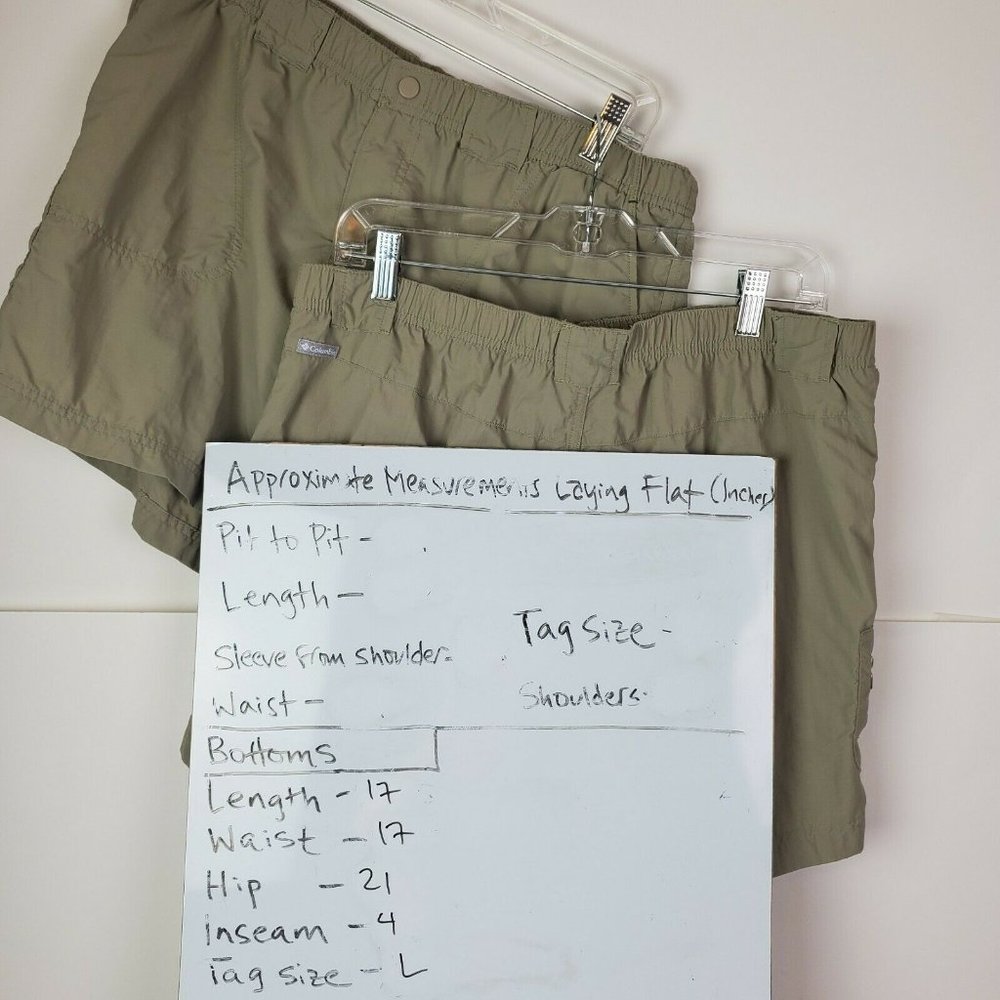 2 Columbia Sportswear Khaki Womens Shorts L Nylon - Picture 6 of 7